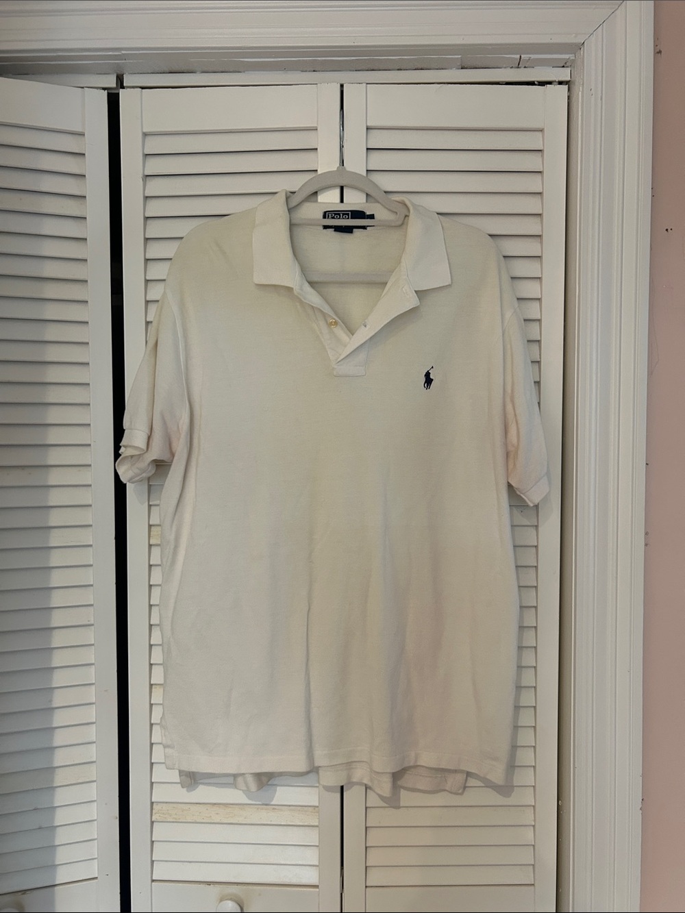 Polo by Ralph Lauren Men's White Polo with Navy Pony